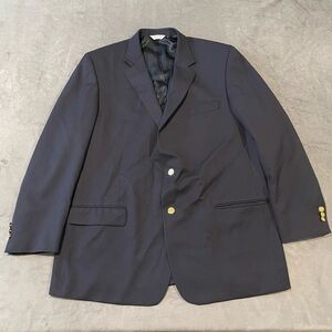Joseph & Feiss Blazer Mens 48 Tall Navy Wool Sport Coat Gold Button